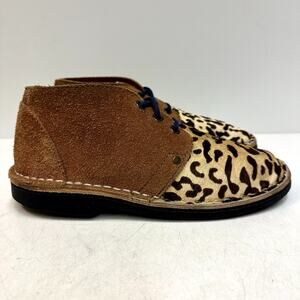 VGUC Brother Vellies Erongo Leopard Print Leather Handmade South Africa W 8 M 6